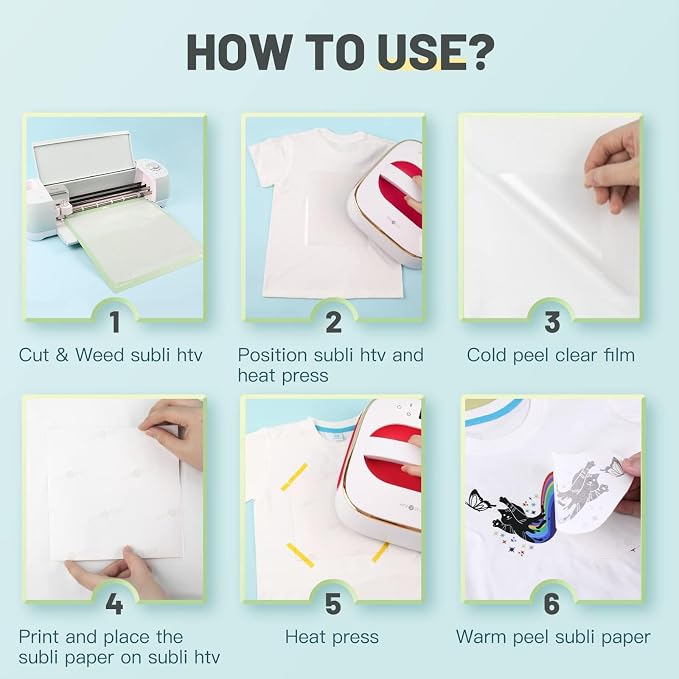 HTVRONT Sublimation HTV Sheets for Cotton Fabric