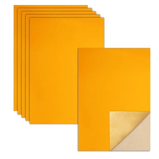 Biaungdo Yellow Self Adhesive Felt Sheets, 8 x 12 Inch | A4 Size, Felts Fabric
