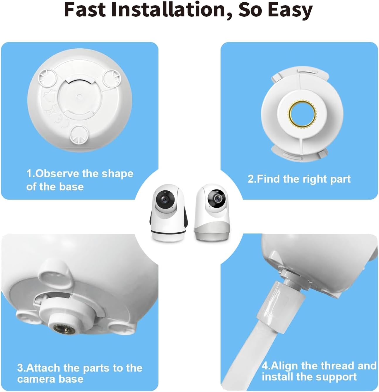 Flexible Baby Monitor Mount for HelloBaby HB6550/HB65/HB66/HB6558/HB248, ANMEATE SM935E/SM650, Compatibile with Bonoch ChildsFarm Eufy Baby Monitor, 20'' Arm Bracket Holder to Crib Cot Shelves, White