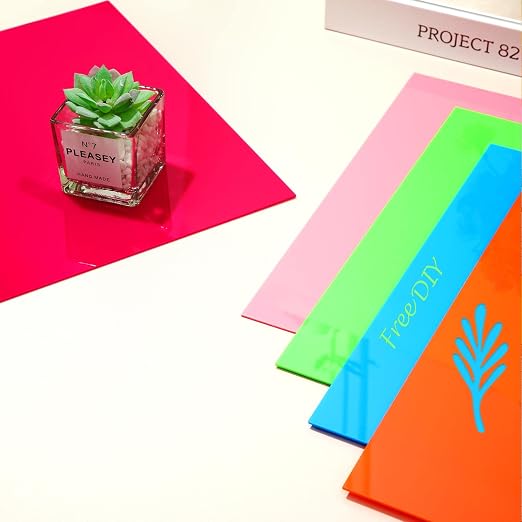 Remerry 24 Pcs 12 x 12 Inch Colored Acrylic Sheets, 12 Colors Opaque Panels