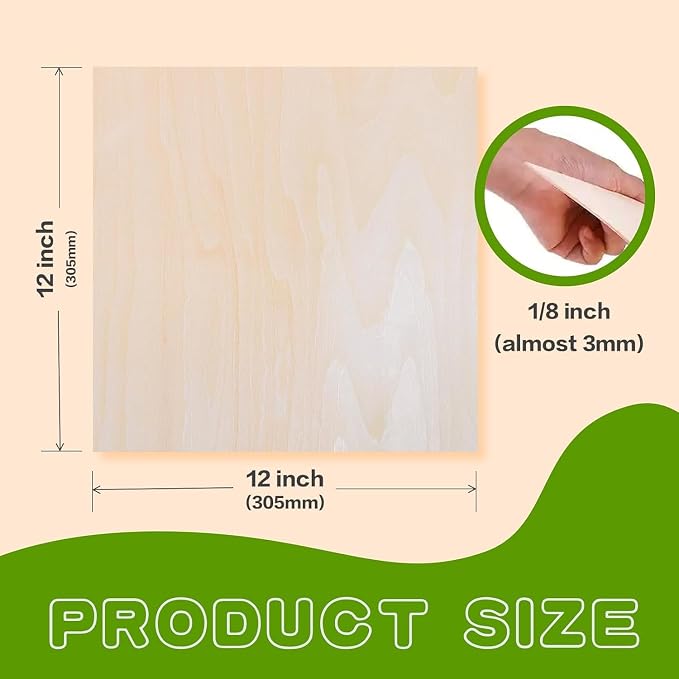 36 Pack Basswood Sheets 12"x12"x1/8", 3mm Basswood