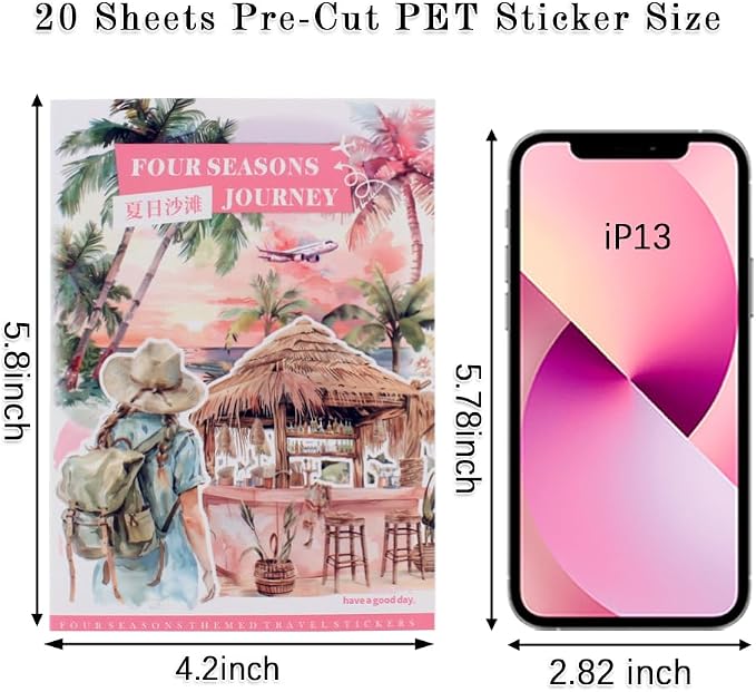 Summer Beach Pre-Cut Journal Sticker Book