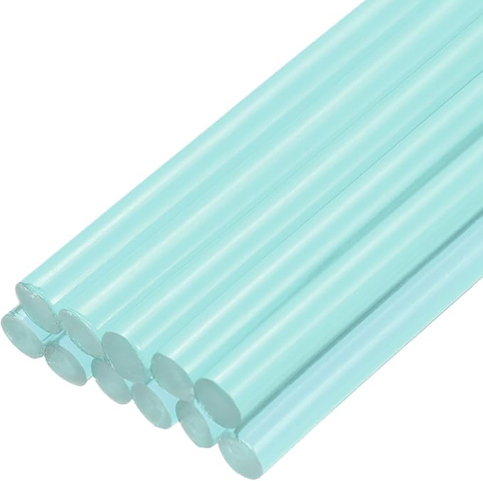 uxcell Mini Hot Glue Sticks for Glue Gun 7mm x 100mm Transparent Blue 12pcs