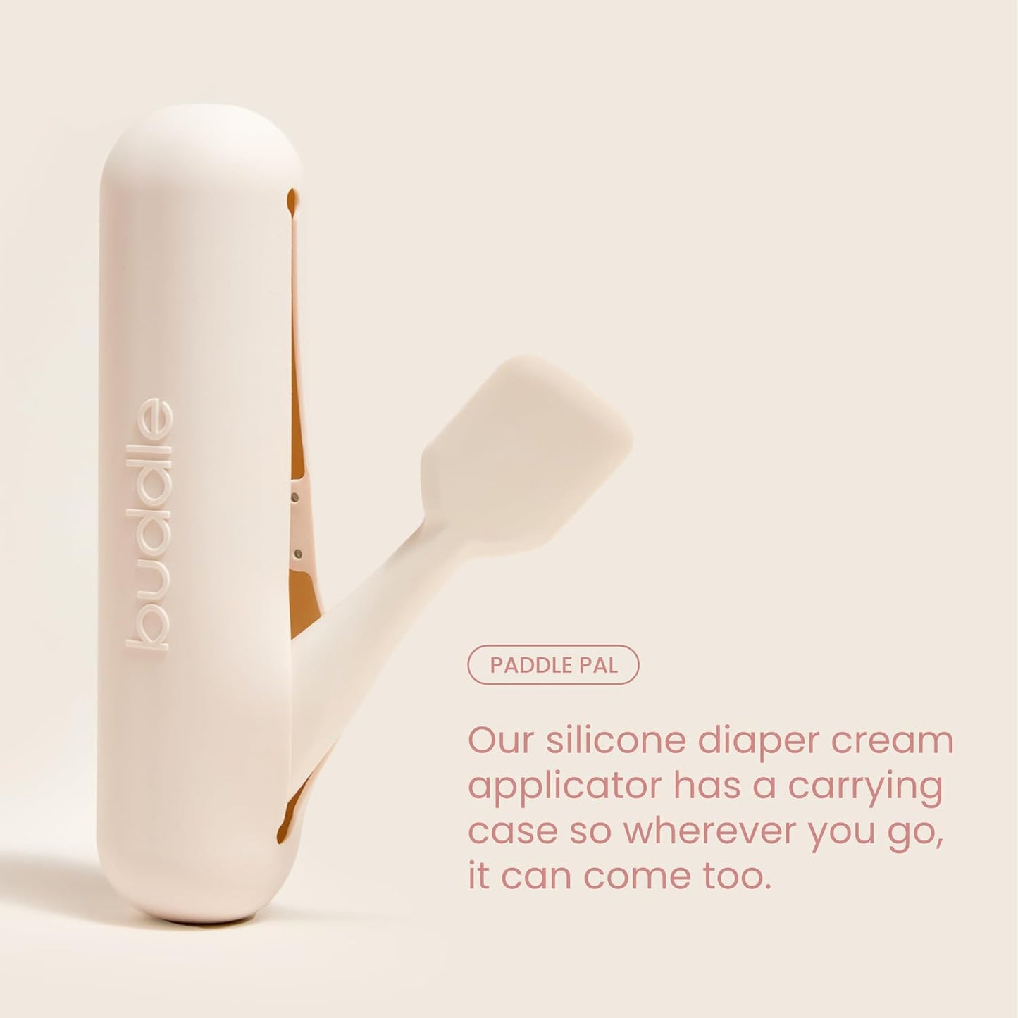Buddle Paddle Pal Baby Diaper Cream Spatula Silicone Applicator with Carrying Case, Smooth & Mess-Free Application, 1 Count