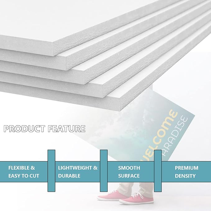 15 Pack White Foam Board for Projects, 12 x 16.5Inch Foam Core Baking Board Mat