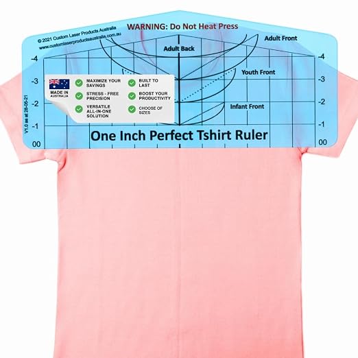 T-Shirt Ruler Guide, Neckline Heat Press Alignment Tool