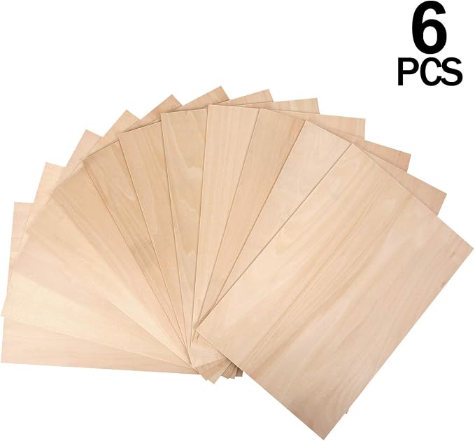 KEILEOHO 6 Pack Balsawood Sheets 12 x 8 x 1/16 Inch, Unfinished Natural