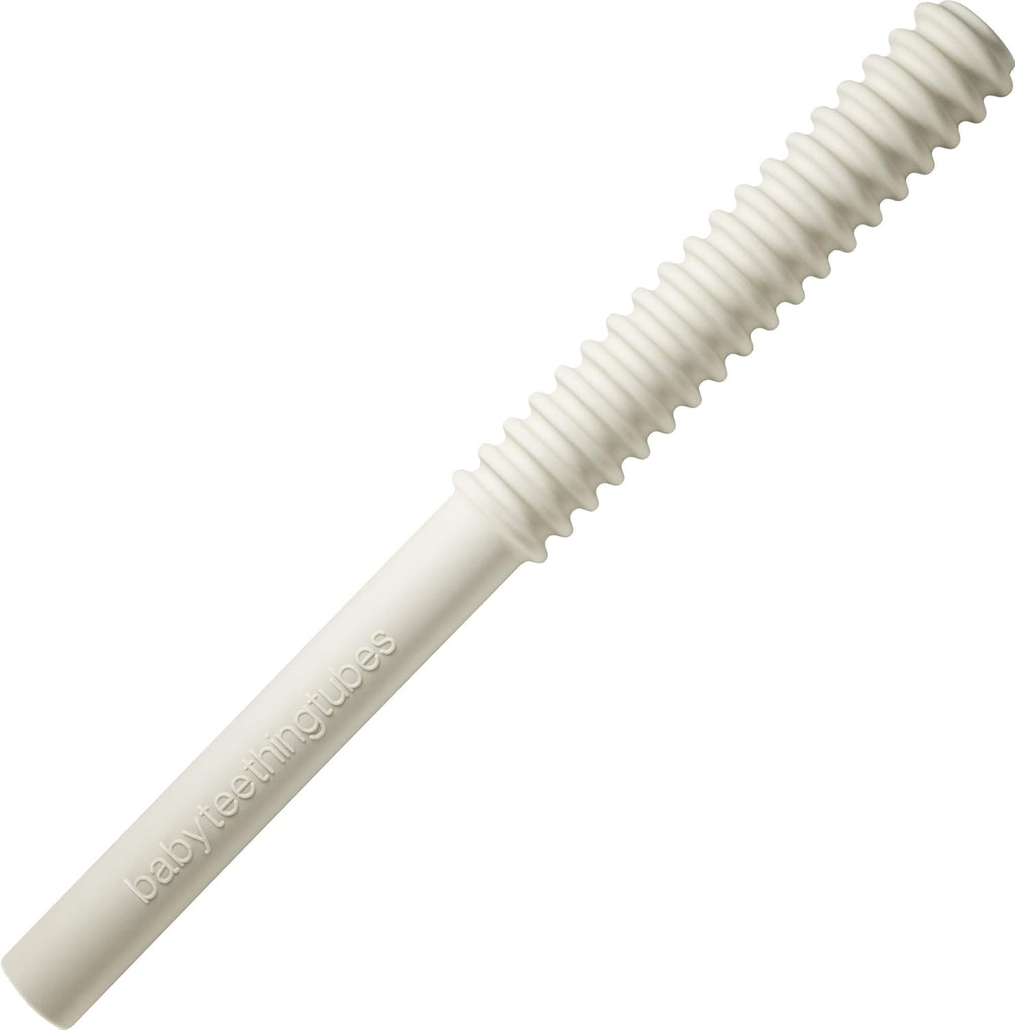 Baby Teething Tubes - Made in The USA Baby Teething Toys - Soft & Durable Infant Toys and Toddler Silicone Teether - 7 Inches, Ivory - Baby Must Haves for Teething Relief - Food Safe & Easy to Clean