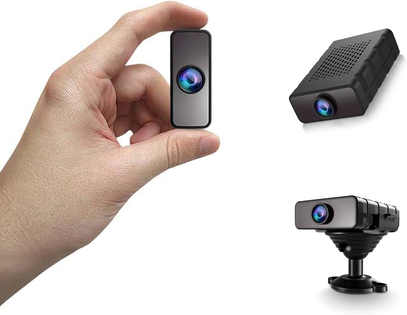 Security Camera, Nanny Cam Hidden Camera for Home | Smart Indoor Security Camera with Free Cloud & SD Storage, WiFi or No WiFi Cam for Baby/Pet/Nanny Monitoring, Portable Design
