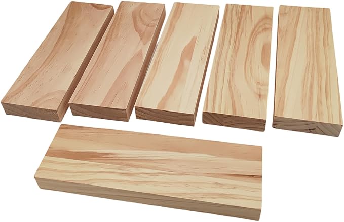 6PCS Rectangle Wood Boards Unfinished Wood Blocks