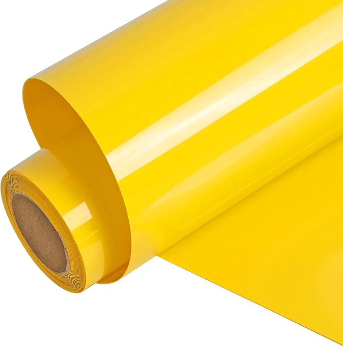 FUNKAKA Yellow HTV Heat Transfer Vinyl Rolls, Adhesive HTV Vinyl