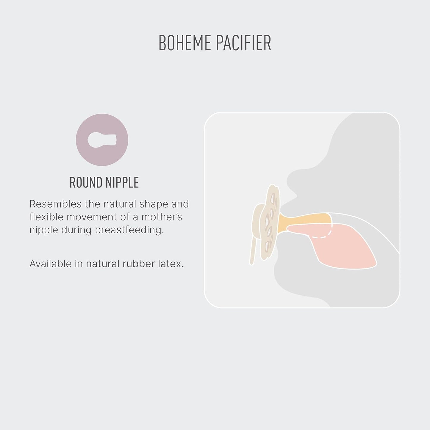 BIBS Pacifiers - Boheme Collection | BPA-Free Baby Pacifier | Made in Denmark | Set of 2 Peach/Woodchuck Color Premium Soothers | Size 0-6 Months