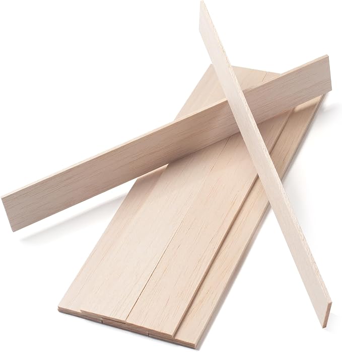 Balsa Wood Sticks, Balsa Wood Strips Slats 1/8" × 1.5" × 12", Wooden Sticks