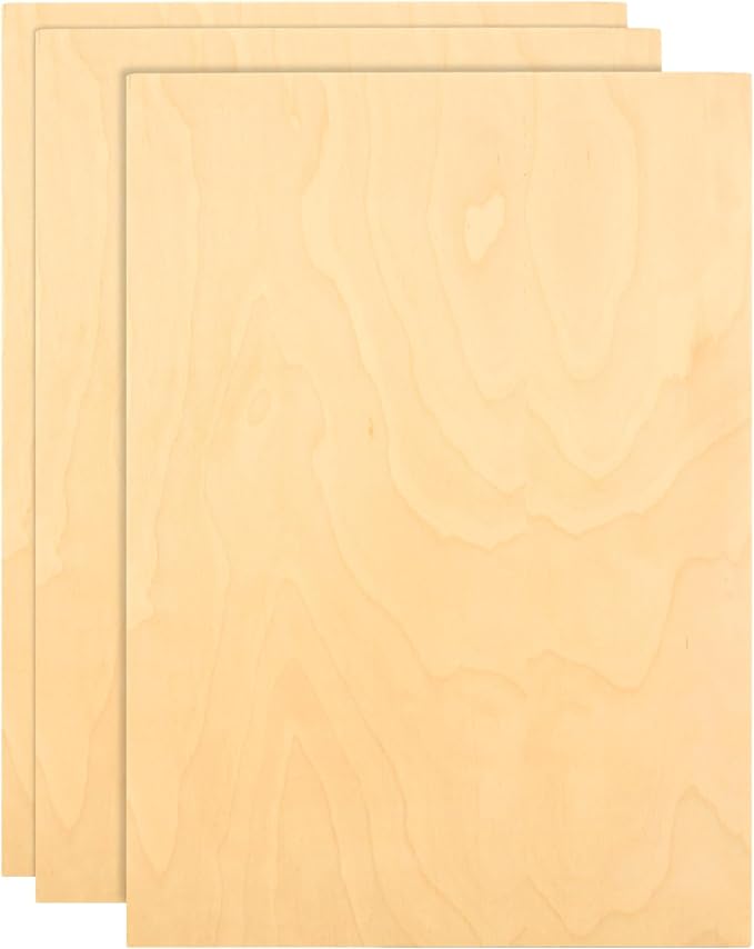 3Pcs Baltic Birch Plywood Sheets 12 x 16x 1/2 Inch-12mm Unfinished Plywood
