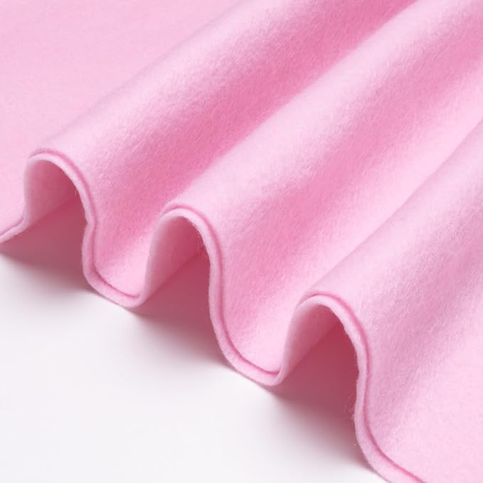 XSEINO Baby Pink Large Felt Fabric 36" X 36 ", 1.4 mm Thick Soft Felt Fabric