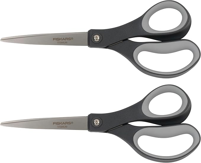 Fiskars 8" Everyday Titanium SoftGrip All Purpose Scissors, Arts & Crafts