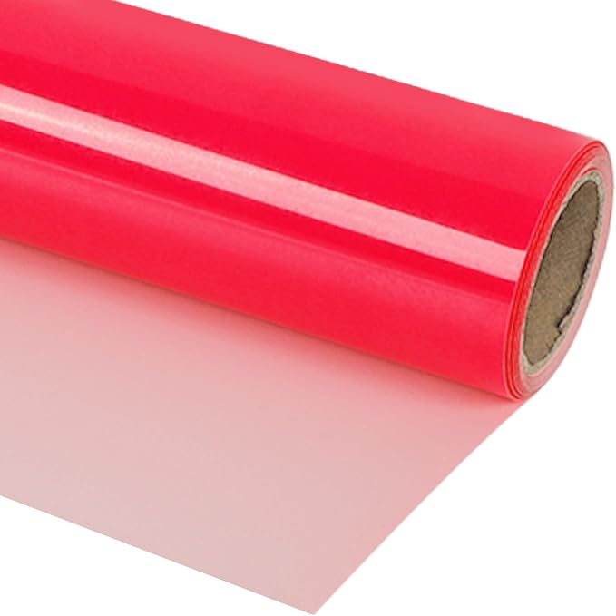 guangyintong Fluorescent Heat Transfer Vinyl Neon Red HTV Rolls, HTV Vinyl