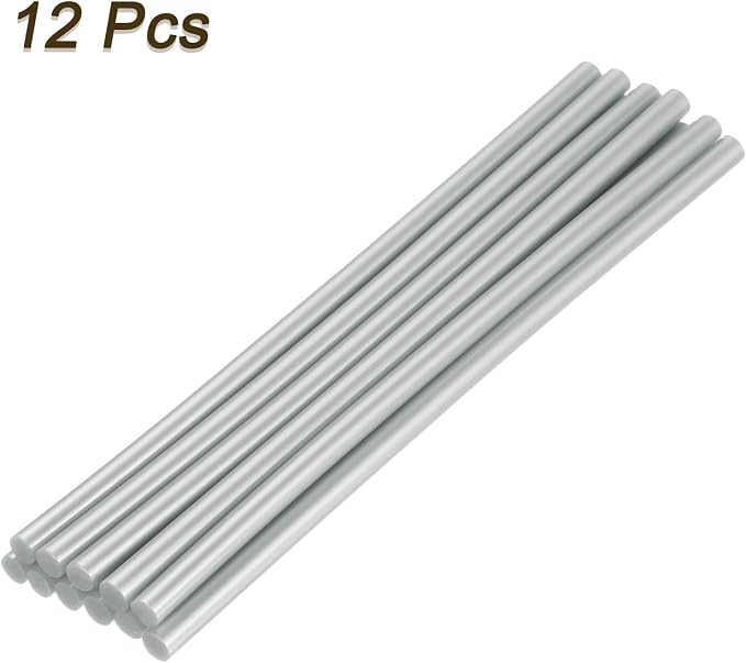 uxcell Mini Hot Glue Sticks for Glue Gun 7mm x 200mm Metallic Silver 12pcs