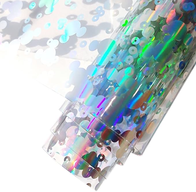 HYANG Transparent Mouse PVC Super Clear Holographic Vinyl Faux Leather Sheets 1