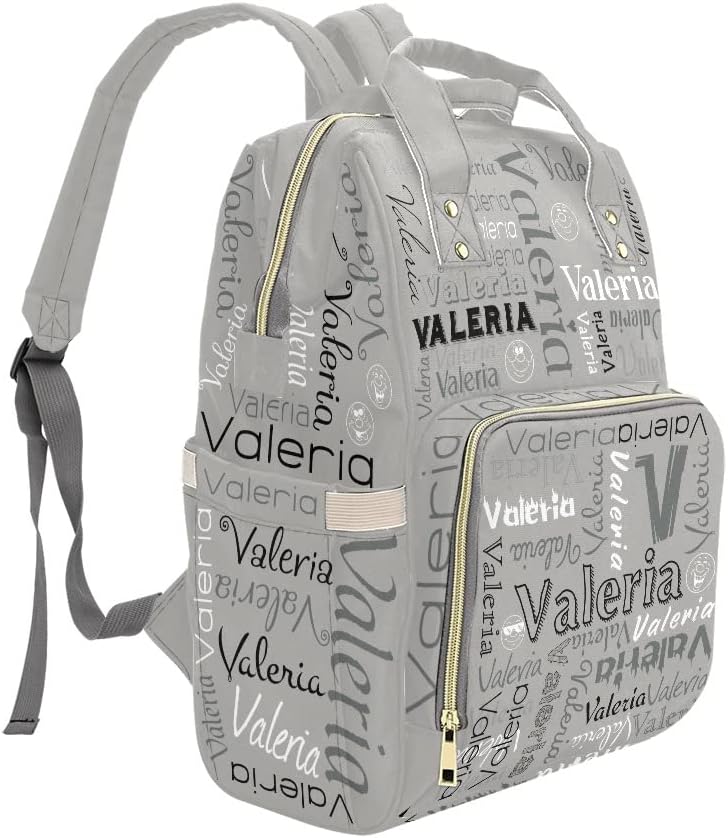 Name Gray Diaper Bags with Name Waterproof Mummy Backpack Nappy Nursing Baby Bags Gifts Tote Bag for Women