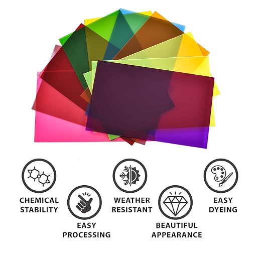 Colored Acrylic Sheets 8x12 – 10 Colors 10 Pcs, 1/8" Transparent Cast Acrylic