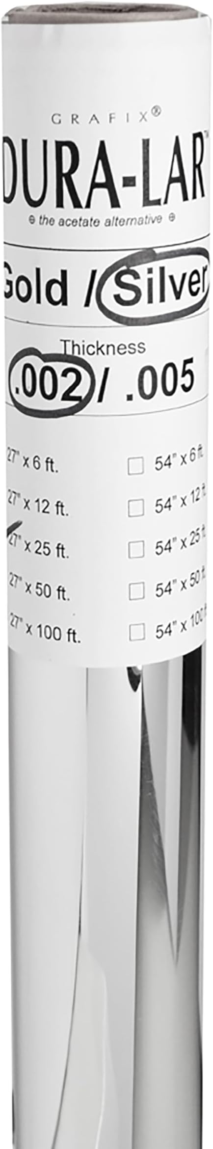 Grafix Dura-Lar 0.002" Film, Opaque Silver Dura-Lar is a Polyester Film