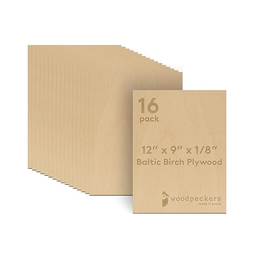 Baltic Birch Plywood, 3 mm 1/8 Craft Wood, B/BB Grade Baltic Birch Sheets