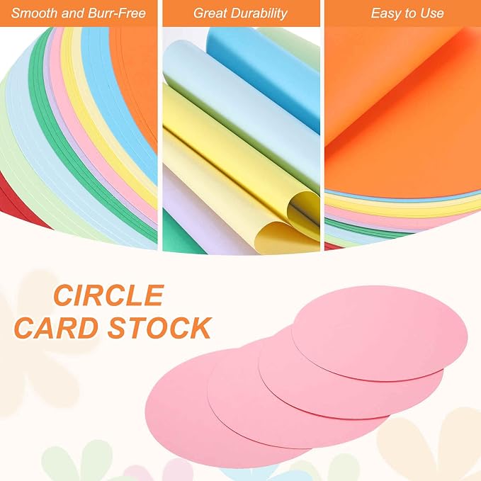 MECCANIXITY 24 Pcs Circle Card Stock, 6.7 Inch Round Cutouts Paper Thick
