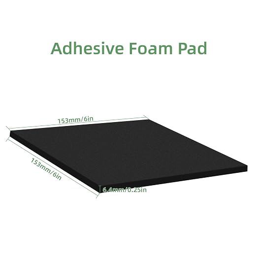 8Pcs Black EVA Foam Pad 6in x 6in x 1/4in High Density Closed Cell Foam Sheet