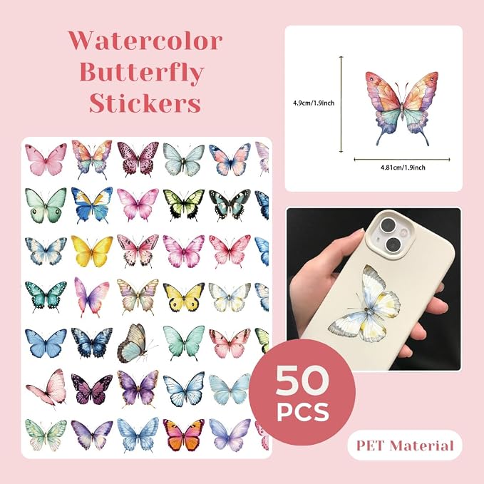 200 Pcs Clear PET Stickers