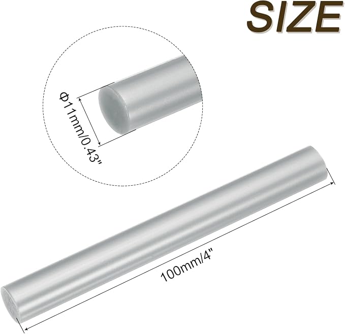 uxcell Mini Hot Glue Sticks for Glue Gun 11mm x 100mm Metallic Silver 12pcs