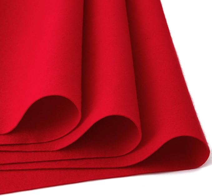 HaoFeiJH Red Felt Fabric 36" X 36" 1.6mm，Fabric Sheets Soft Woven Acrylic Craft