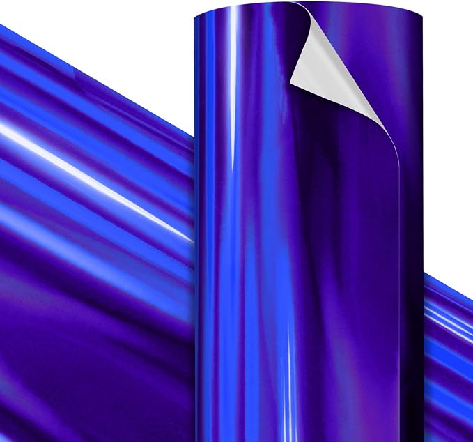 VViViD Premium Holographic Chrome Blue Craft Vinyl Roll 1ft x 5ft – Bubble-Free