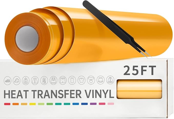 VinylRus Heat Transfer Vinyl-12” x 25FT Iron on Vinyl Roll