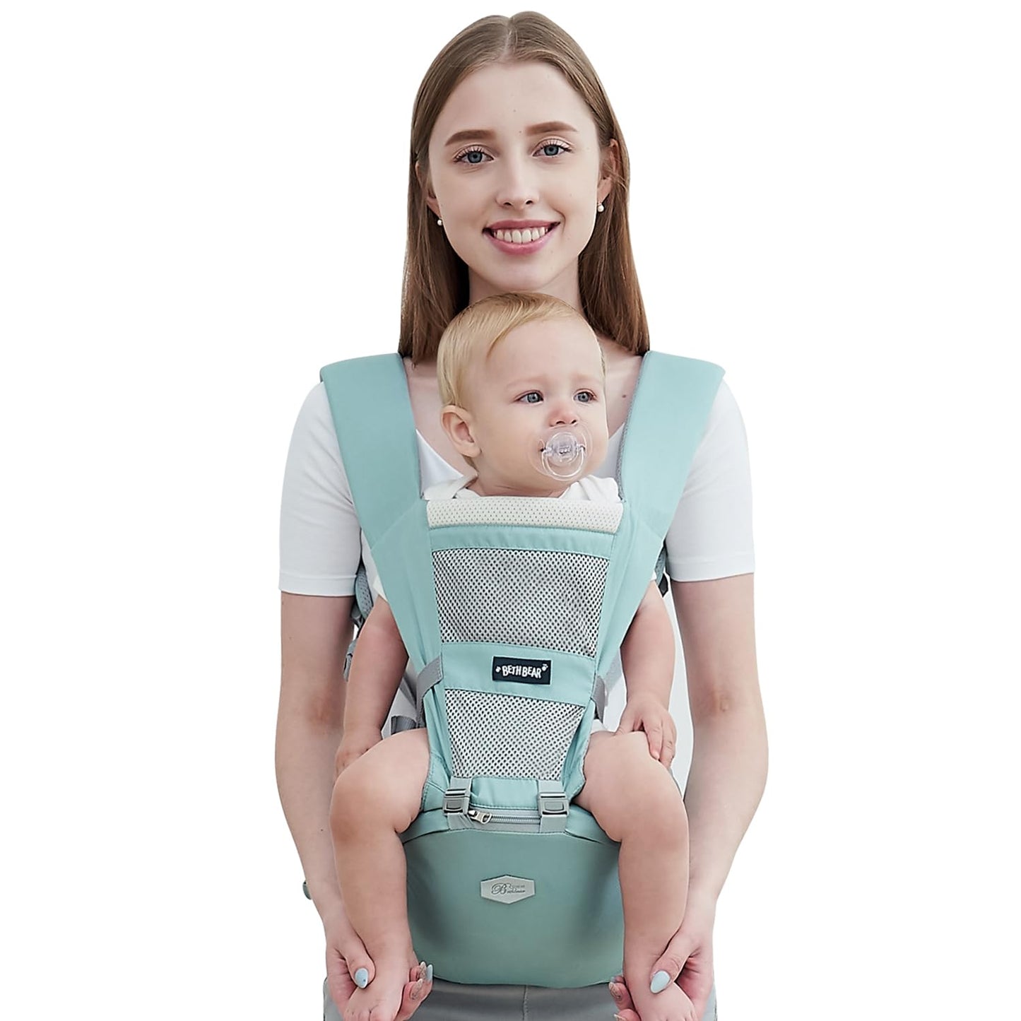 Baby Carrier with Hip Seat, 6-in-1 Baby Newborn to Toddler, Adjustable Baby Hip Seat Carrier for Breastfeeding, All Seasons (wrj-new-8101-green)