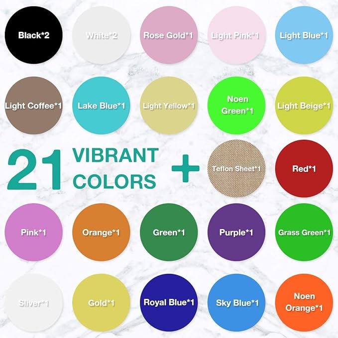 HTVRONT Heat Transfer Vinyl Bundle: 24 Pack 12"x12" Iron on Vinyl | Iron on