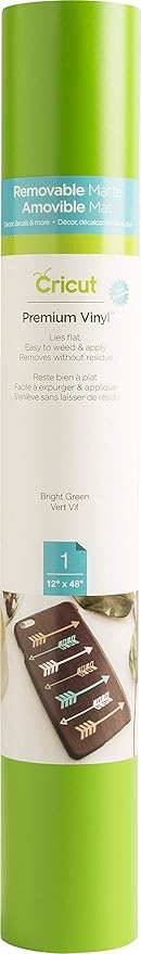 Cricut Removable Vinyl, Bright Green - 4ft Roll Premium No-Residue Vinyl