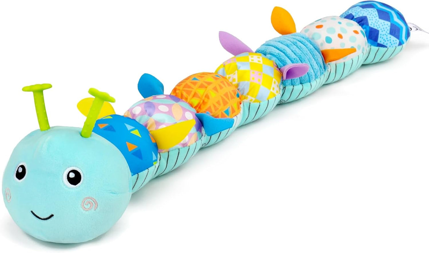 Baby Tummy Time Toys 0-6 Month Musical Stuffed Animal Plush Caterpillar Toy for Infant 6-12 Month Teething Sensory Toy with Crinkle Rattle for Babies 0-3-6 Month Newborn Boy Girl