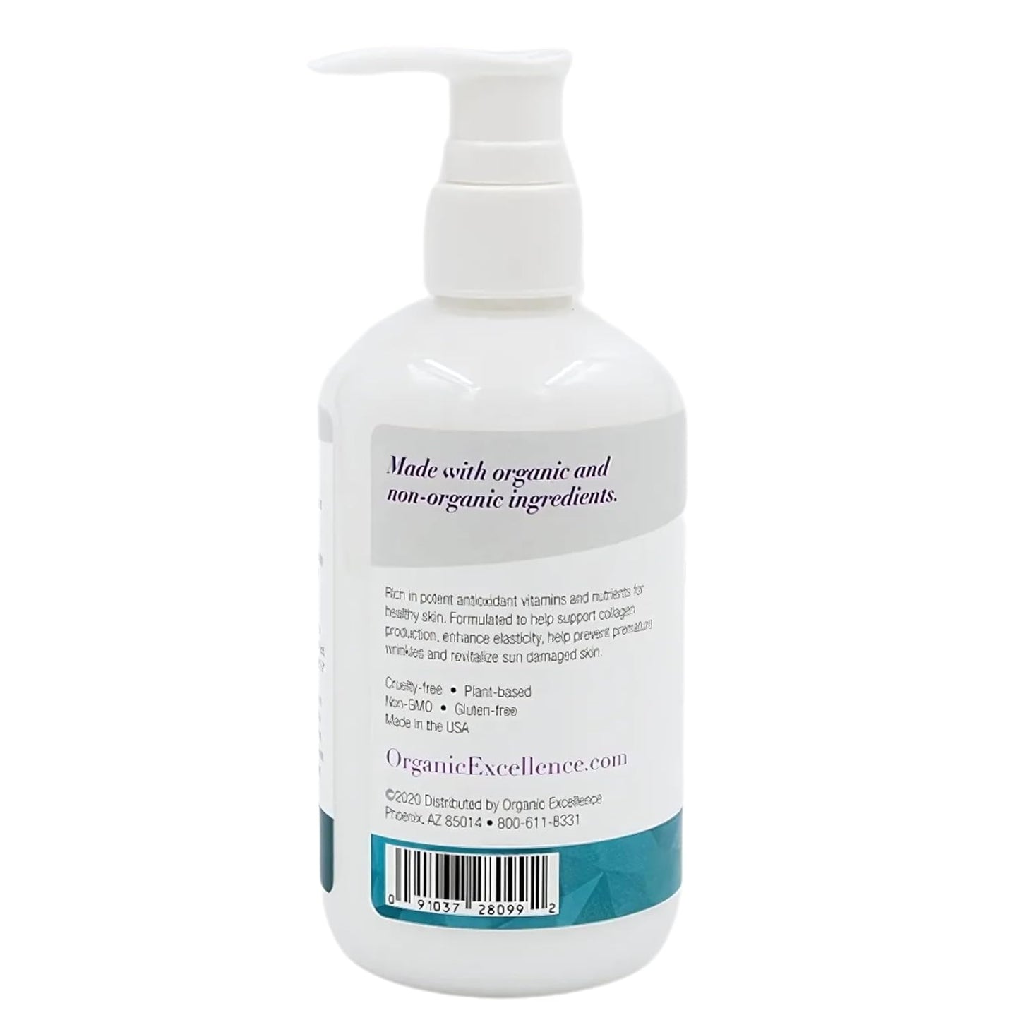 Organic Excellence Hand and Body Therapy All Natural Body Lotion for Women Men Kids - Organic Body Lotion For Dry Skin Rich, Natural Moisturizer For Daily Use, Unscented, Made in USA with Shea Butter
