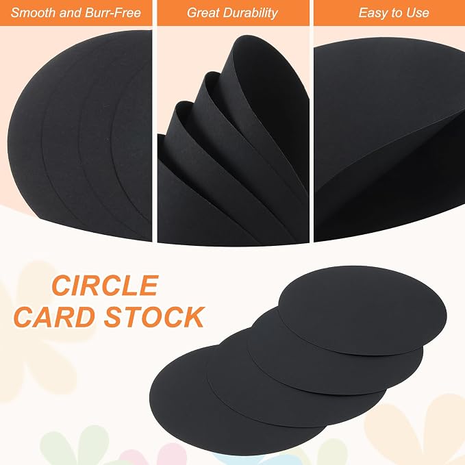 MECCANIXITY 24 Pcs Circle Card Stock, 8.3 Inch Round Cutouts Paper Thick