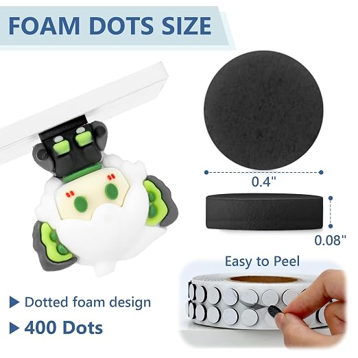 400 PCS 2mm Double Sided Foam Dots 0.4" Foam Round Dots 3D Foam Tape Craft