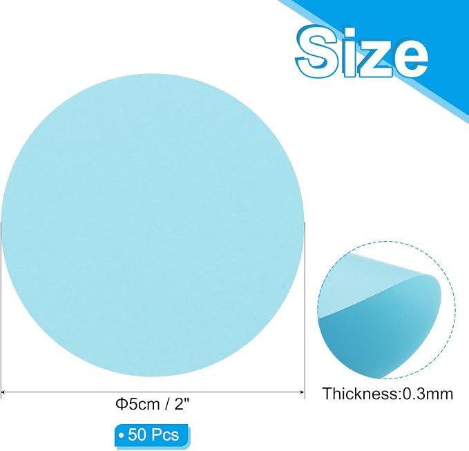 PATIKIL 2inch Circle Card Stock, Light Blue