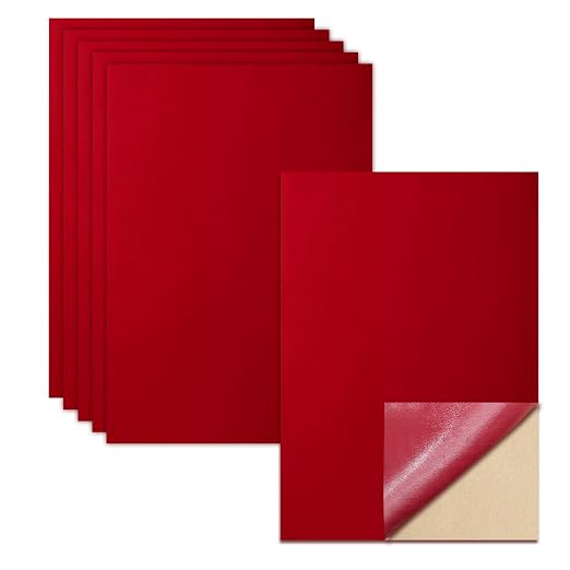 Biaungdo Red Self Adhesive Felt Sheets, 8 x 12 Inch, Felts Fabric