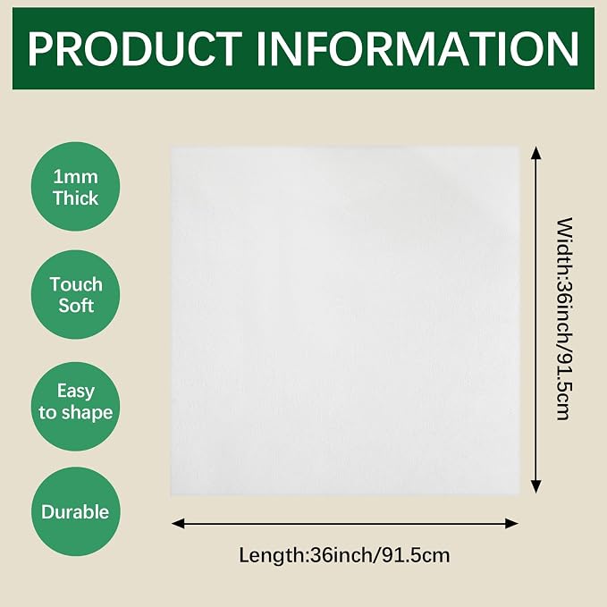 White Felt Sheets 36 X 36 inht Felt Sheets