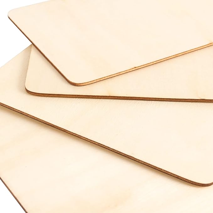 HOIGON 100 PCS Rectangle Unfinished Wood Pieces, 4 x 6 Inch Blank Basswood