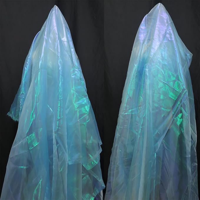 Light Blue Iridescent Organza Fabric