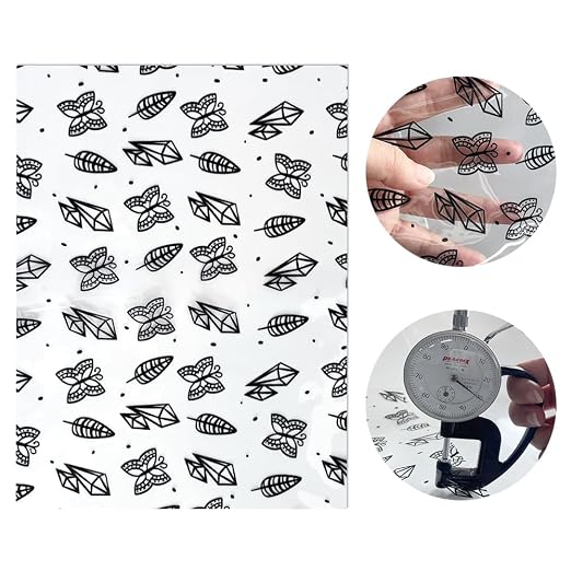 ONEART | 10 Pieces Bohemian Pattern Clear PVC Vinyl Sheets, A4 Size Handraw