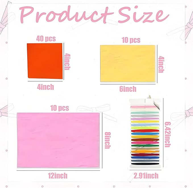 60 PCS Felt Fabric Sheets Craft Kit, Thick Nonwoven Felt,
