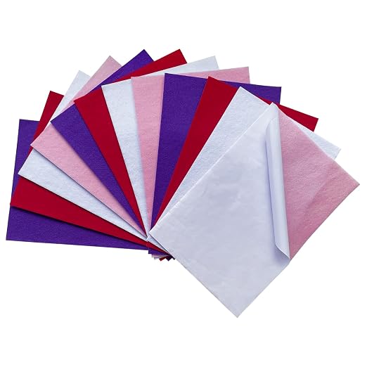 Jtnohx Self Adhesive Felt Sheets, 12 Pieces Felt Fabric