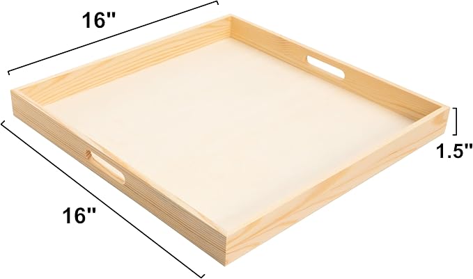 Wooden Nested Serving Trays – Unfinished Square Trays